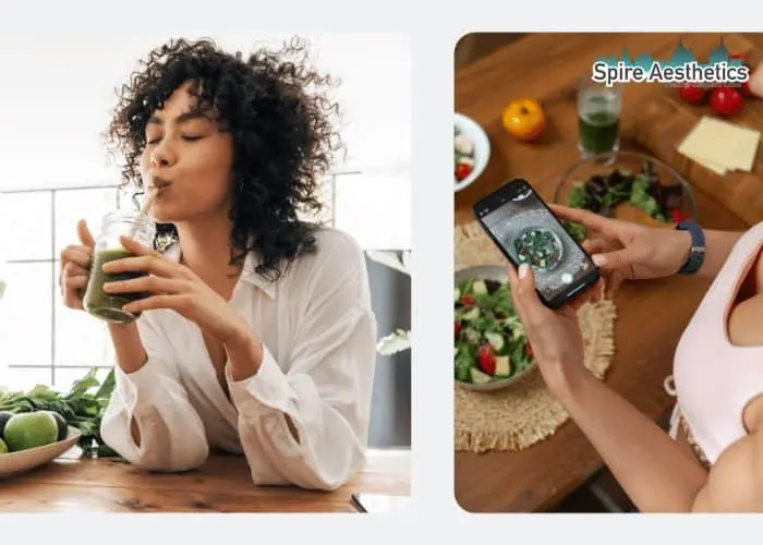 Image of woman looking into her diet and fat freezing Abingdon to improve her health
